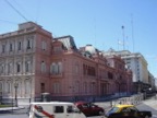 The (on one side) pink house, seat of the president