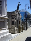 The soldiers are statues