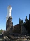 The lighthouse was built over the ruins of an old church