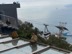 Monkeys at the visitor center. The Strait of Gibraltar in the background.