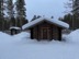 Hut in the middle of the woods. The toilet is at the back.